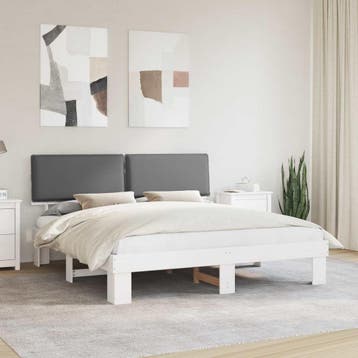 vidaXL Bedframe met Gevoerde Hoofdbord Lichtgrijs 180 x 200, Huis en Inrichting, Slaapkamer | Bedden, Verzenden, Nieuw