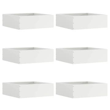vidaXL Gazonrand 6 st 40 x 40 x 13 cm Staal Wit, Verzenden, Nieuw
