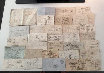 France - Bon Lot de 30 Lettres Classiques de France du 19, Gestempeld