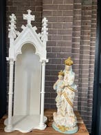 Statue, Mariabeeld in gotische nis - 73 cm - Bois, Plâtre