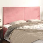 vidaXL Hoofdbord roze 200x5x118/128 cm fluweel, Verzenden
