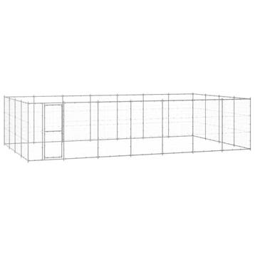 vidaXL Hondenkennel 33,88 m² gegalvaniseerd staal, Verzenden, Nieuw