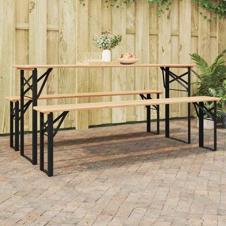 vidaXL Bier Tafelpoot 2 pcs Zwart 39 x 3 x 75 cm, Huis en Inrichting, Tafelonderdelen, Nieuw, Verzenden