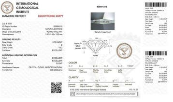 1 pcs Diamant (Natuurlijk) - 0.70 ct - Rond - D (kleurloos), Nieuw
