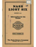 1926 NASH LIGHT SIX INSTRUCTIEBOEKJE ENGELS, Ophalen of Verzenden