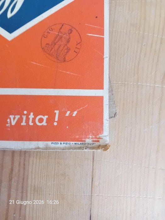 Pizzi e Filzio Milano - Rare AGFA Carton publicitaire 1934 -, Antiek en Kunst, Antiek | Wandborden en Tegels
