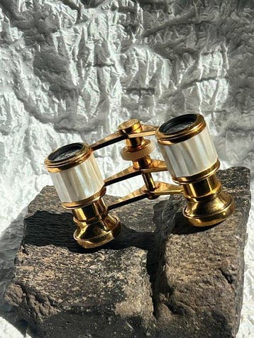 Verrekijker - Mother-of-pearl gold-plated opera binoculars -