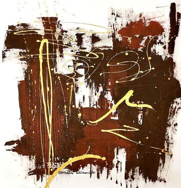 Dam Domido - NO RESERVE PRICE-Golden elegance- 80 x 80 cm -