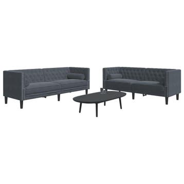 vidaXL 2-delige Loungeset Chesterfield en bolsters fluweel, Verzenden, Nieuw