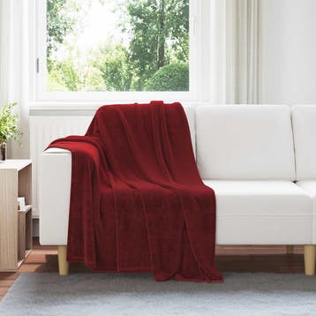 vidaXL plaid Bordeaux Rood 130 x 150 cm 0.51 kg Fleece, Verzenden