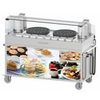 Poffertjes-Trolley | RVS | 2 Bakplaten (Ø400mm) | 5.4kW |, Verzenden