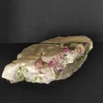 Tourmaline verte et rose Cristal sur matrice - Hauteur : 5