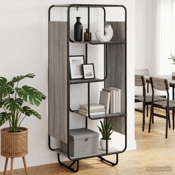 vidaXL Highboard Grijs Sonoma 60 x 37.5 x 144 cm Bewerkt, Huis en Inrichting, Verzenden, Nieuw