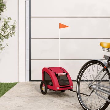 vidaXL Hondenfietstrailer oxford stof en ijzer rood, Verzenden
