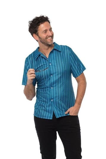 Tshirt Jaren 70 Blauw, Verzenden, Nieuw