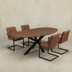 Mangohouten Eettafel Organisch Aislinn 260x120 cm Walnoot, Verzenden, Nieuw, Industriële meubels, Overige vormen