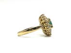 Ring - 18 karaat Geel goud - 1.00ct. tw. Smaragd - Diamant, Nieuw