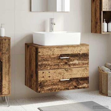 vidaXL Wandgemonteerde Badkamerkast Oud hout 62,5 x 44,5 x, Verzenden, Nieuw