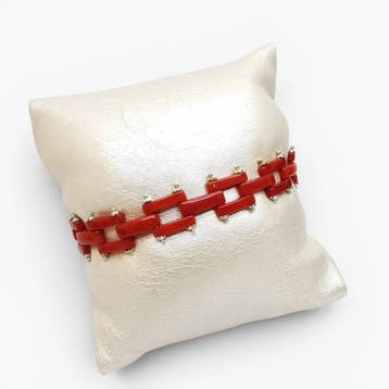 Bloedkoraal - Zilver - Armband - handgemaakt