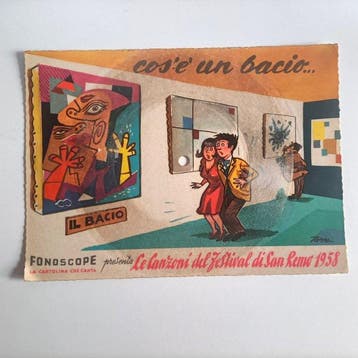 Lot de 9 cartes postales Fonoscope Sanremo 1958 - Carte, Verzamelen, Gelopen