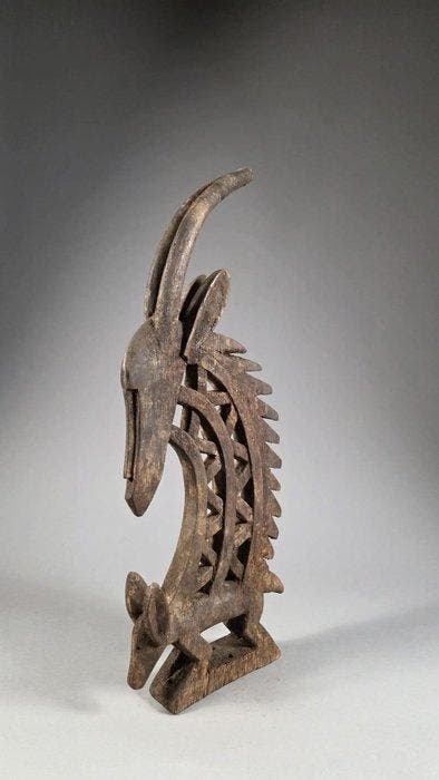 Houten beeld met cimier - Tiwara - Mali, Antiek en Kunst, Kunst | Niet-Westerse kunst