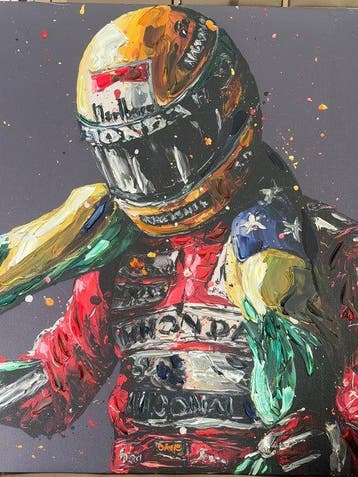 Mclaren - Ayrton Senna - Schilderij, Verzamelen, Nieuw
