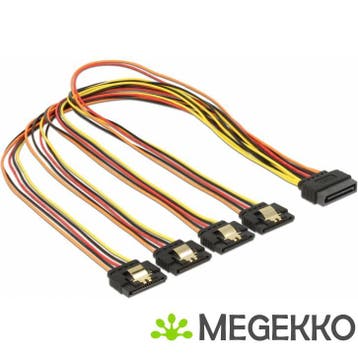 Delock 60158 0.5m SATA 15-pin Multi kleuren SATA-kabel, Verzenden, Nieuw