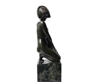 Pierre Le Faguays - sculptuur, rêverie - Art Deco - 40 cm