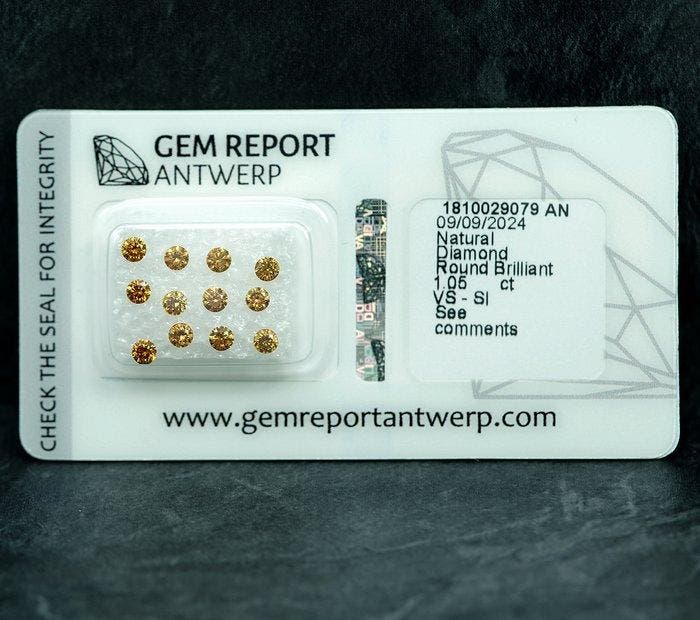 12 pcs Diamant (Naturelle) - 1.05 ct - Rond - VS1, SI1 - Gem, Bijoux, Sacs & Beauté, Pierres précieuses