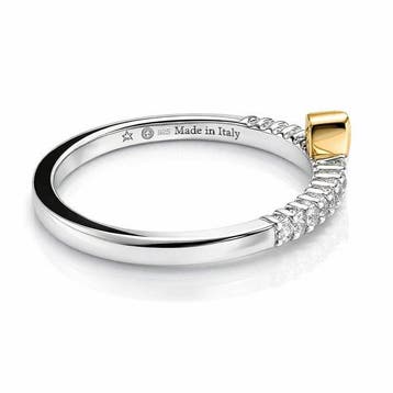 Damiani - Ring - 18 karaat Witgoud, Geel goud - 0.24ct. tw., Nieuw