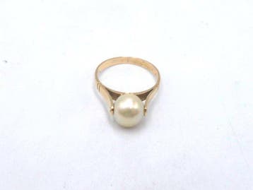 Ring - 18 karaat Geel goud Parel, Nieuw