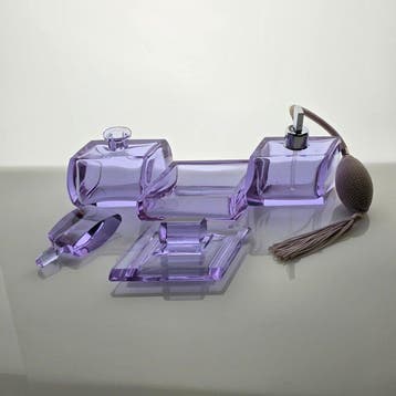 Art Deco Toiletset (3) - Moser & Söhne - Alexandrietglas