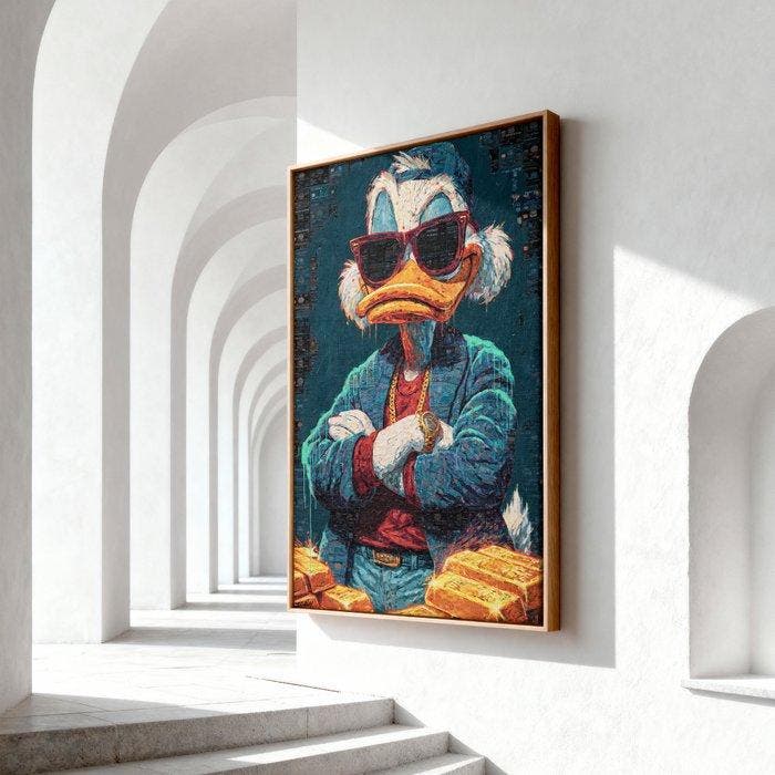 Iconica - Billionaire Swag Donald Duck - Unique 1/1 XXL, Antiquités & Art, Art | Objets design