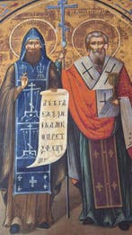 Icoon - Sint Cyrillus en Sint Methodius - Hout