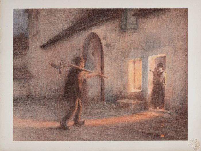Jules-Alexis Muenier (1863-1942) - Le Retour des Champs, Antiek en Kunst, Kunst | Designobjecten
