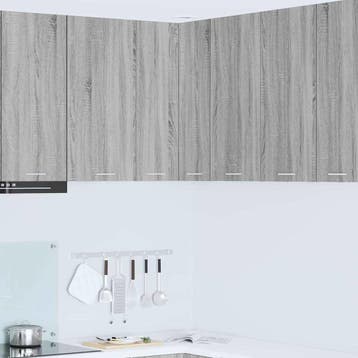 vidaXL Hangkast Grijs Sonoma en Wit 57 x 57 x 80 cm Bewerkt, Verzenden