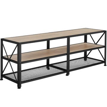 tectake TV-meubel - 141 cm, Industrieel licht hout, eiken So, Verzenden, Nieuw
