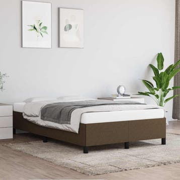 vidaXL Bedframe zonder matras 120x200 cm stof donkerbruin, Verzenden
