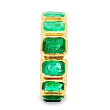 Ring - 18 karaat Geel goud - 7.84ct. tw. Smaragd -, Nieuw