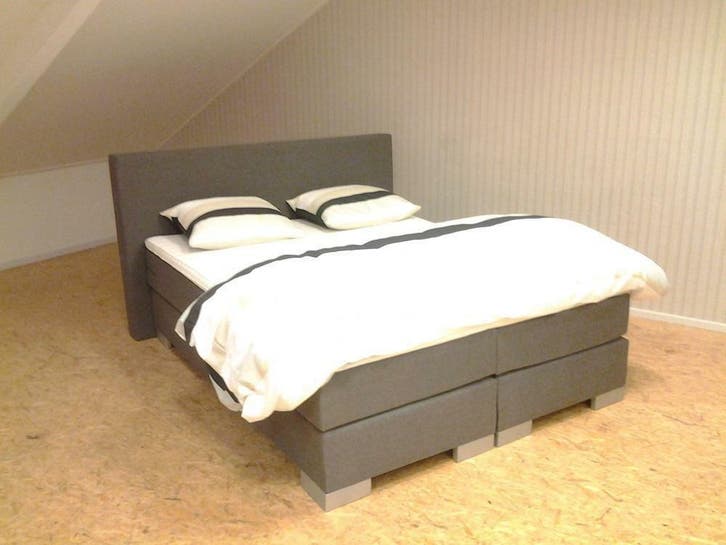 Complete Boxspring Angel 140 x 200 Chicago Grey €549,-, Maison & Meubles, Chambre à coucher | Lits boxsprings
