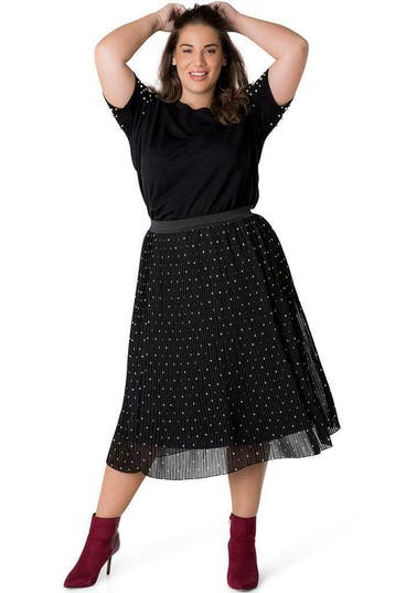 Rok Yesta plissee voile stip 78CM maat 52, Verzenden