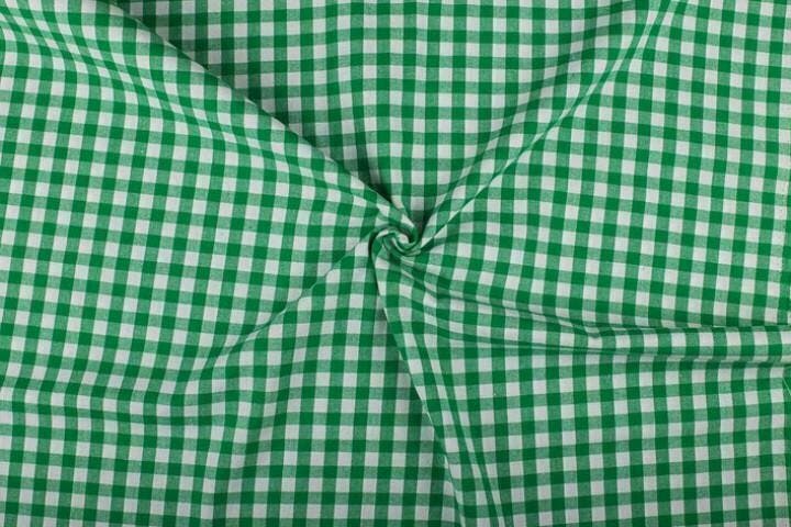 Geblokte stof groen wit geruit - 10mm geruit, Hobby en Vrije tijd, Stoffen en Lappen, 120 cm of meer, 200 cm of meer, Groen, Nieuw