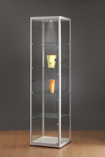 *TIP*  Luxe vitrinekast aluminium 50 cm met LED-verlichting, Ophalen of Verzenden