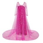 Prinsessenjurk - Roze Elsa jurk met sleep - Kleedje, Verzenden, Nieuw