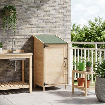 vidaXL Tuin Shed met dak Naturel 59 x 56 x 113,5 cm Massief, Verzenden