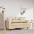 vidaXL Tweezitsbank met kussens 120 cm microvezelstof, Verzenden
