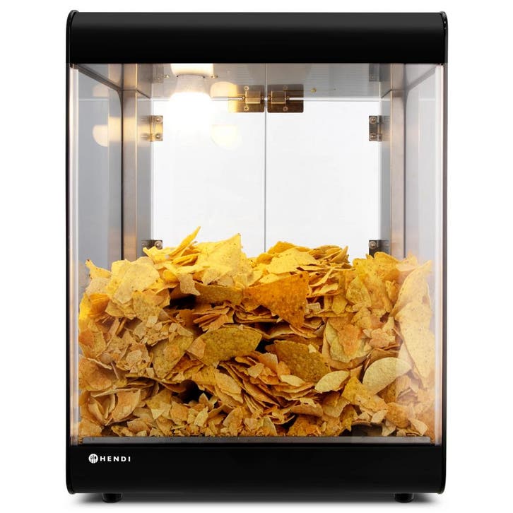 Nacho/Popcorn-Warmhoudvitrine | Zwart | 58°C | Statisch |, Zakelijke goederen, Horeca | Keukenapparatuur, Nieuw in verpakking