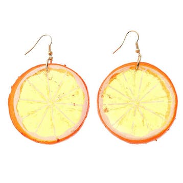 Fako Bijoux - Oorbellen - Plastic Fruit - Sinaasappel, Verzenden