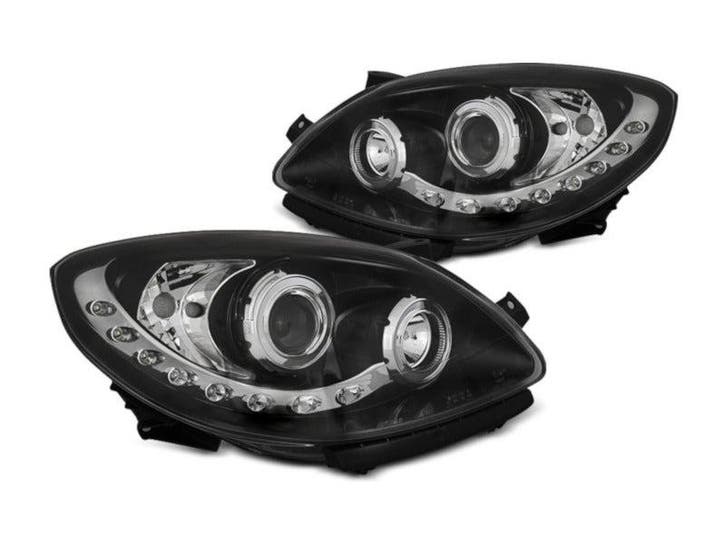 Koplamp units LED DRL geschikt voor Renault Twingo Black, Auto-onderdelen, Verlichting, Nieuw, Renault, Verzenden