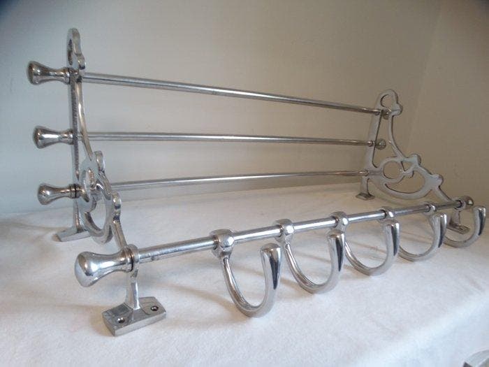 Kapstok - Aluminium - Kapstok met hoedenplank, Antiek en Kunst, Curiosa en Brocante